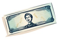 Bank note cartoon dollar money. AI generated Image by rawpixel.
