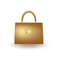 Technology bag icon handbag purse gold. AI generated Image by rawpixel.