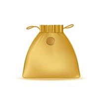Coin bag icon bottle gold white background. AI generated Image by rawpixel.