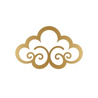 Cloud icon pattern gold calligraphy. AI generated Image by rawpixel.
