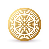 Minimal coin icon gold white background labyrinth. AI generated Image by rawpixel.