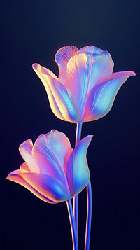 Tulip flowers purple petal plant. AI generated Image by rawpixel.