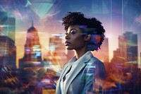 African American businesswoman portrait photo city. AI generated Image by rawpixel.