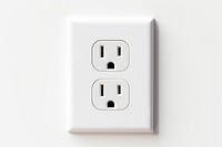 White electrical plug in the electric socket on a wall white electricity electronics. AI generated Image by rawpixel.