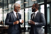 Business men talking adult cup. AI generated Image by rawpixel.
