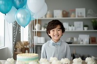 Happy boy Japanese birthday party cake dessert balloon. AI generated Image by rawpixel.