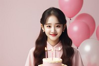 Happy girl chinese birthday party balloon dessert smile. AI generated Image by rawpixel.
