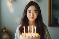 Happy girl chinese birthday party cake dessert candle. AI generated Image by rawpixel.