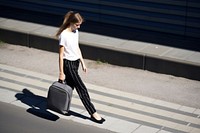 Woman footwear suitcase luggage. AI generated Image by rawpixel.