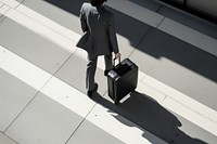 Woman suitcase luggage walking. AI generated Image by rawpixel.