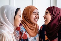 Young friends laughing adult women. AI generated Image by rawpixel.