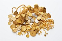 Pile of gold objects backgrounds necklace jewelry. AI generated Image by rawpixel.