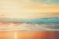 Beach with the ocean waves sea outdoors horizon. AI generated Image by rawpixel.