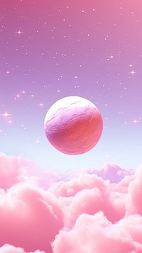 Planet in fantasy pastel space astronomy outdoors balloon. AI generated Image by rawpixel.