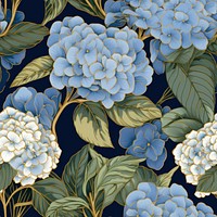 Blue hydrangea pattern flower plant. AI generated Image by rawpixel.