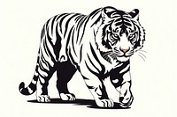 Tiger line print on brush stroke wildlife animal mammal. AI generated Image by rawpixel.