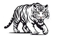 Tiger pattern on brush stroke wildlife animal mammal. AI generated Image by rawpixel.
