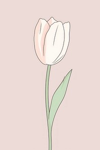 Tulip cartoon flower plant. AI generated Image by rawpixel.