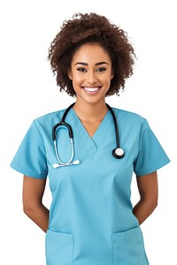 Female doctor portrait scrubs adult. AI generated Image by rawpixel.