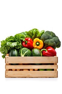 Male farmer holding vegtables crate clothing food box. AI generated Image by rawpixel.