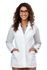 Native american female scientist portrait glasses coat. AI generated Image by rawpixel.