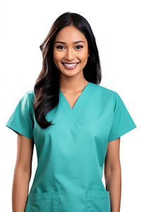 South east asian female doctor portrait scrubs nurse. 