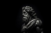 Face of zeus statue photography monochrome sculpture. 