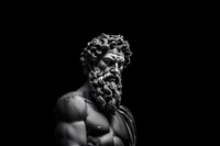 Face of greek god statue photography monochrome sculpture. .