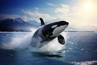 Orca outdoors animal mammal. AI generated Image by rawpixel.