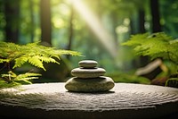 Zen meditation outdoors nature garden. AI generated Image by rawpixel.