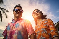 Malaysian couple glasses summer sunglasses. AI generated Image by rawpixel.