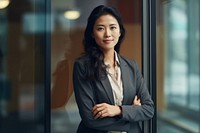 Hong Konger businesswoman standing adult contemplation. AI generated Image by rawpixel.