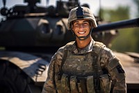 Smiling male US soldier military standing army. 