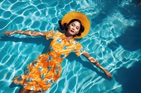 Thai woman swimming summer floating. AI generated Image by rawpixel.