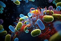 Bacteria biology magnification microbiology. AI generated Image by rawpixel.