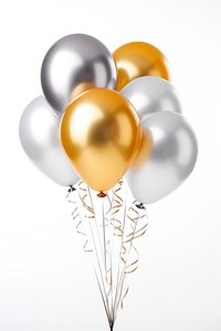 Birthday balloons silver white background celebration. AI generated Image by rawpixel.