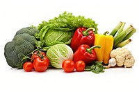 Collection of different vegetables plant food white background. AI generated Image by rawpixel.