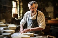 Working in cheese process adult man concentration. AI generated Image by rawpixel.