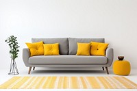 Grey sofa pillow architecture furniture. AI generated Image by rawpixel.