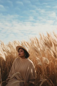 Autumn clothing field grass outdoors. 