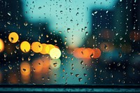 Rain drop on window reflection light outdoors city. AI generated Image by rawpixel.