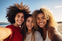 Hispanic teenage friends selfie photography laughing. AI generated Image by rawpixel.