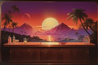 Bar painting nature night. AI generated Image by rawpixel.