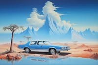 Sky reflection landscape vehicle. AI generated Image by rawpixel.