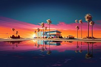 Motel reflection landscape outdoors. AI generated Image by rawpixel.