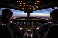 The cockpit airplane aircraft vehicle. 