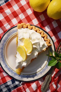 Lemon pie dessert fruit plate. AI generated Image by rawpixel.