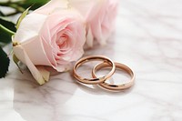 Engagement rings rose jewelry flower. AI generated Image by rawpixel.