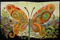 Butterfly patchwork applique pattern. AI generated Image by rawpixel.