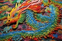 Dragon pattern craft art. AI generated Image by rawpixel.
